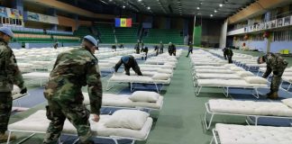 Легкоатлетический манеж переоборудован в лагерь для беженцев из Украины (Фото)